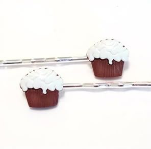 Cupcake Hair Pins [Chocolate]