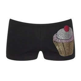 E.vil Black Cotton Pyjama Cup Cake Shorts
