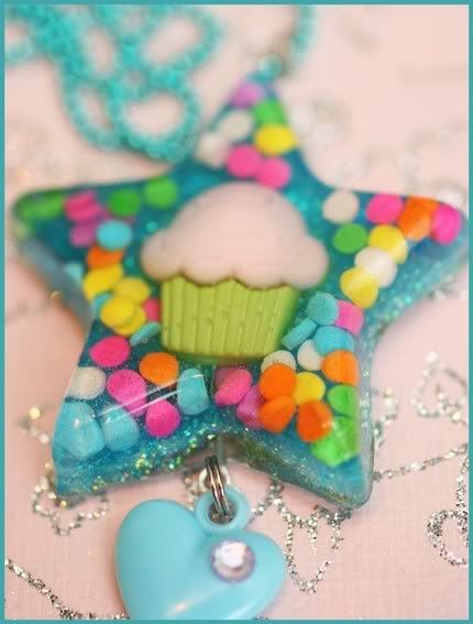 Lucy In The Sky With Cupcakes - Resin Sprinkles Necklace