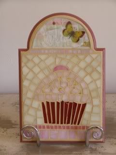 Pretty in Pink Cupcake Mosaic Plaque