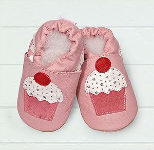 Shooshoos Pink Cupcake Leather Baby Shoes
