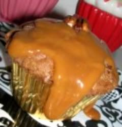 WA - Apple Streusel Cinnamon Swirl Cupcake with Caramel Sauce