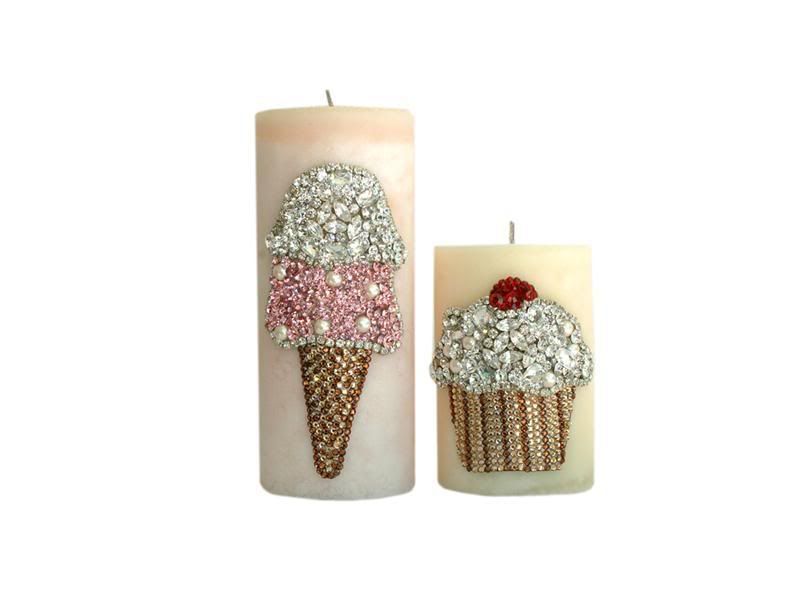crystal cupcake candle