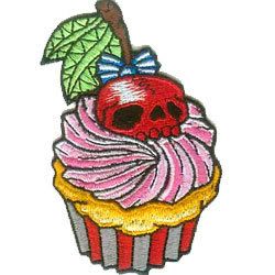 Cupcake cherry skull patch