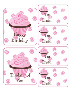 Pink Swirly Cake Print-Outs