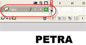 Object tulisan PETRA pada layer Teks