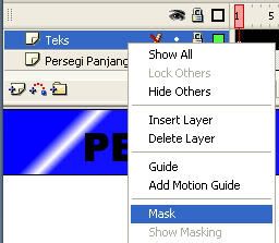 Property Mask pada layer Teks