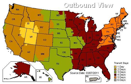 UPS Outbound Map