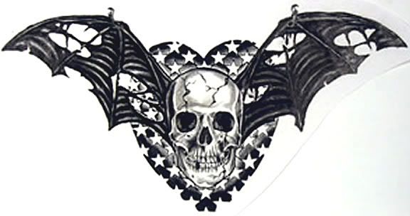 Tattoo-design--skull-wing_001.jpg Death Bat with Checkard Heart