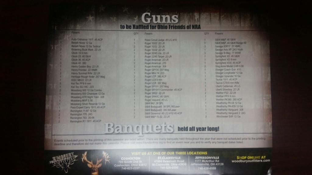 Anyone interested in winning one of 104 guns Friends of NRA calendar