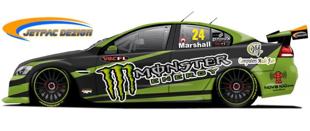 Marcus Marshall Car 24 Sponsers Monster Energy Drink Computers Made Fun 