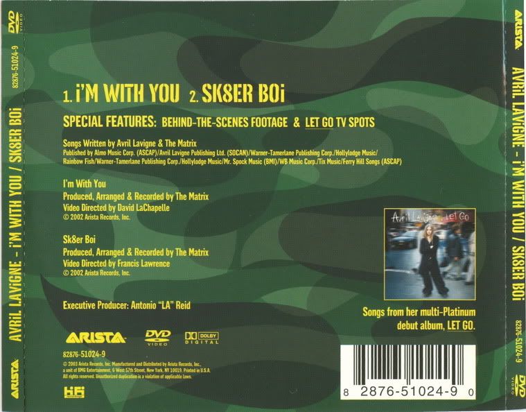 Avril Lavigne - I'm with You/Sk8er Boi (DVD Single) (2003) DVDR ISO [RS] 