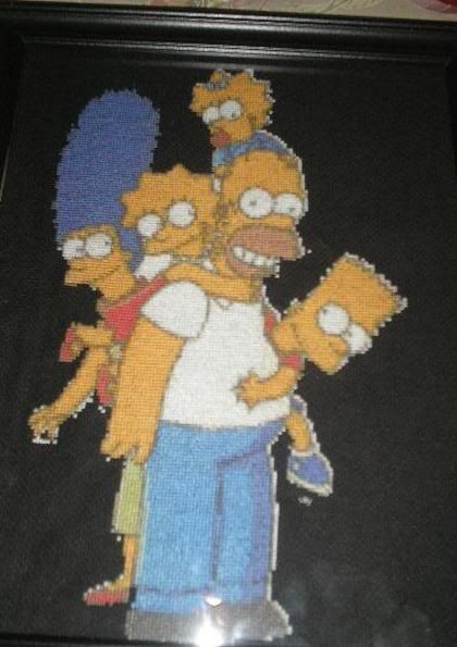 A cross stitch of the Simpsons!!!