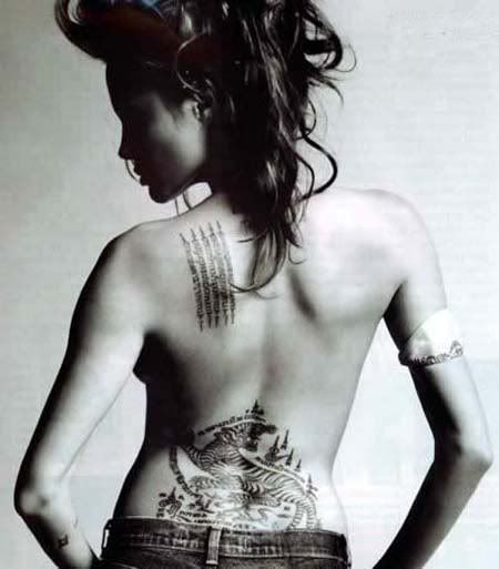 Angelina Jolie Tattoos and Brad Pitt