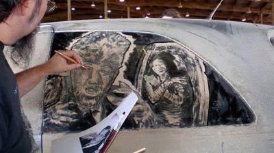 Arte en coches sucios