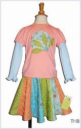TNB~Floral Splash~Custom Size Girls PinWheel Circle Skirt Set~
