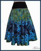 KOBIETA~Full Circle Skirt~Batik Floral~Semi-Custom~Sz XS-18/20