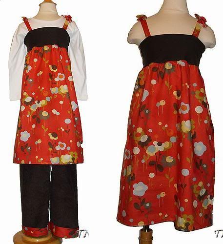 Simple Transitions~Girls Size 8-10 2pc Dual Season Outfit in Moda Tweedle Fabric