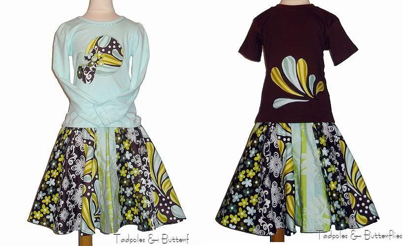 Refreshing Options~TNB Pinwheel Twirl Skirt with optional SS or LS Tee!Semi-Custom Size 4T-10.