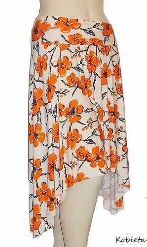 Kobieta Jersey Girl Skirt~Orange Blossom~Custom Size