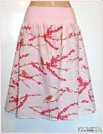 Take Flight~Dewberry Aviary in Pink A-Line Yoga Band Skirt~Custom Size