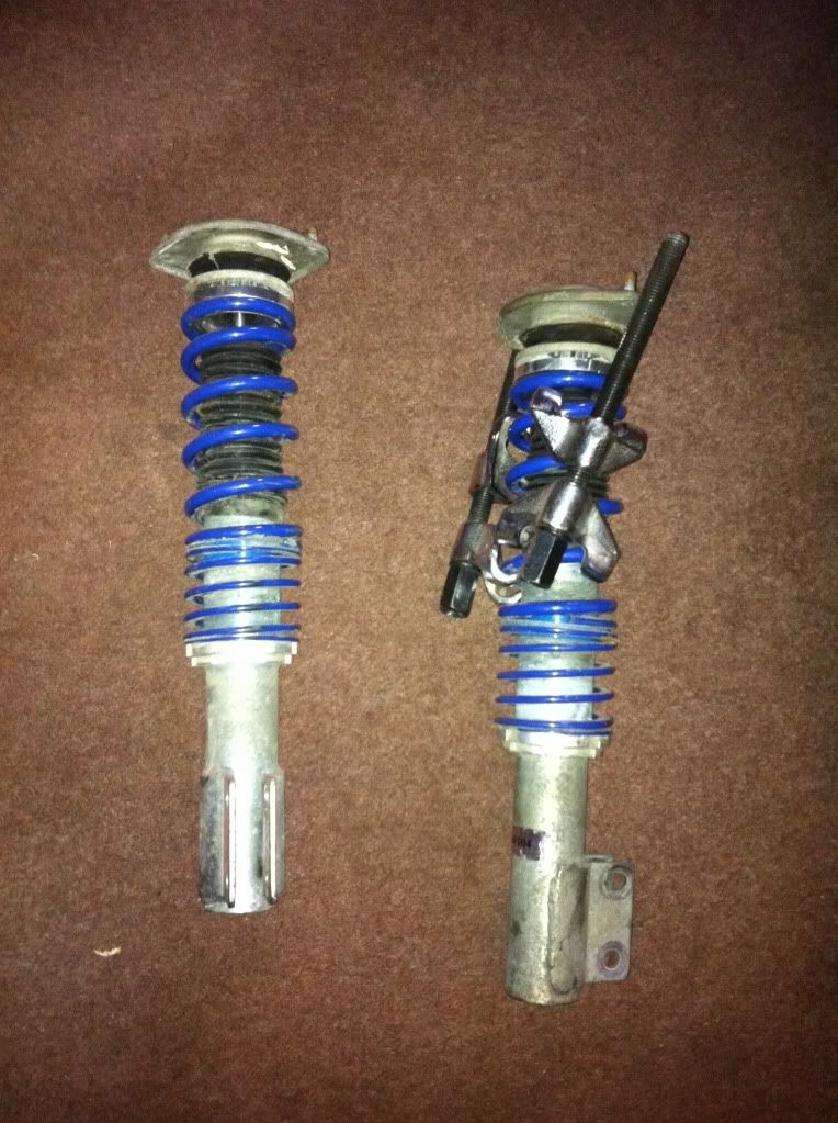 Coilovers ready for 350lb springs to be fitted