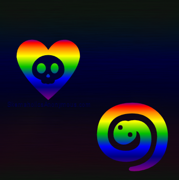 rainbow love heart background. Rainbow Hearts and Snakes