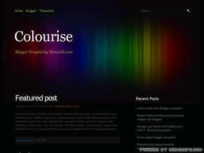 Colourise dark colorful blogger template