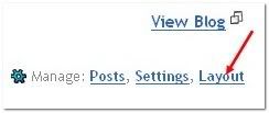 Blogger layout link