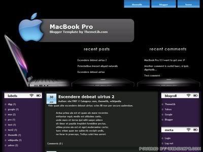 MacBook Pro dark blogger template