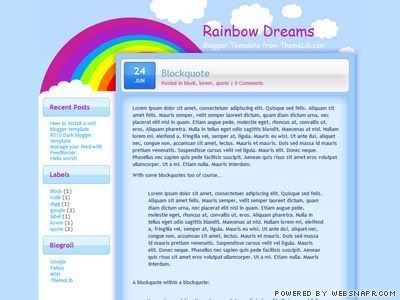 rainbow dreams colorful blogger template