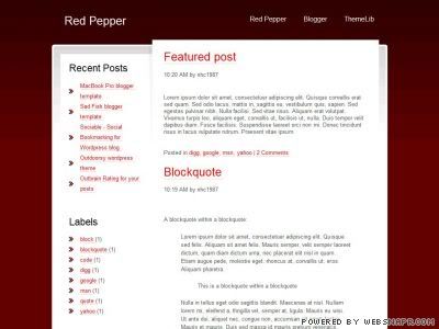  Red Pepper blogger template
