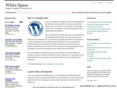 White Space blogger template