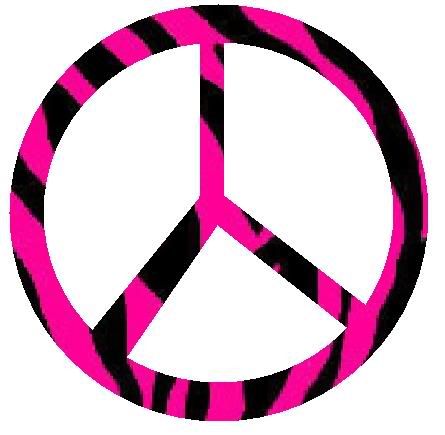 Createfunny Sign on Report Inappropriate Pink Zebra Peace Signs