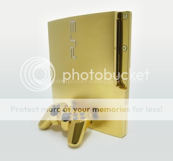 PS3 Slim banhado em ouro