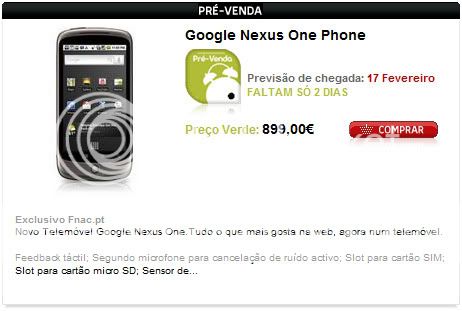 Nexus One à venda em Portugal pela FNAC